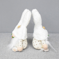 Boheng fait à la main Rudolph nain tissu artisanat décor poupée cadeaux printemps lapin oreilles pâques gnomes en peluche avec carotte