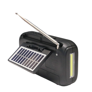 Solar-Powered AM/FM/SW Radio with Clock, <b>Flashlight</b> & USB/TF MP3 Player - Product Image 5