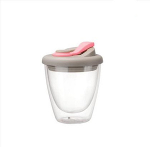 Tasse à café au lait en verre transparent à double paroi, verre borosilicate avec couvercle, tasse à jus créative pour la maison - Product Image 6