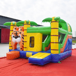 Tiger Animal Jungle Inflatable Bouncer/Nhà Bị Trả Lại Với Slide Combo - Product Image 3