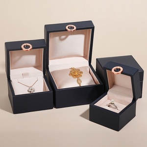 Custom PU Leather <b>Gift</b> <b>Boxes</b> Square & Rectangle Shapes for 925 Sterling Silver Engagement Rings Jewelry Accessory Packaging - Product Image 4