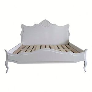 Cama de matrimonio vintage de madera maciza francesa con columna alta doble, cama de boda tallada a medida avanzada para dormitorio principal, cama de princesa - Product Image 5