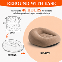 Sofá Cama Futón de Fabricante, Sofá Puff Comprimido al Vacío, Mueble Ovalado Minimalista de Gran Tamaño para Sala de Estar
