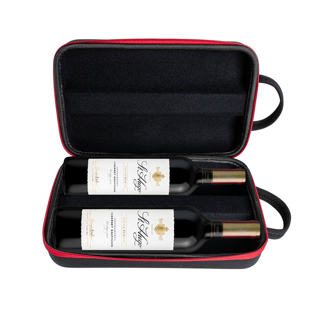 2 Wine Bottle Hard Shell Carrying Case - Fits up to 2 Wine Bottles, perfect for 750ML or smaller.