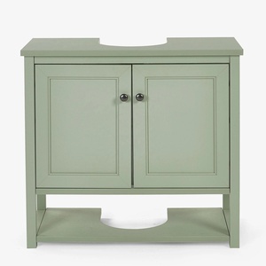 Custom Modern Style Freestanding Sage Green Bathroom <strong>Vanity</strong> <strong>Unit</strong> <strong>Under</strong> Single <strong>Sink</strong> with Open Shelf Shaker Design Storage <strong>Unit</strong> - Product Image 2
