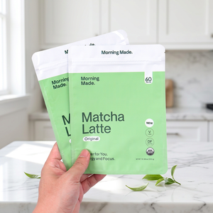 Bolsa con Cierre Personalizada, Impresa en Huecograbado, Reutilizable, con Cierre Hermético, Apta para Alimentos, Laminada con Papel de Aluminio, Resistente a la Humedad, Acabado Mate, para Bebidas Matcha Latte - Product Image 2