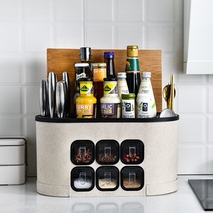 <span class=keywords><strong>Scaffale</strong></span> da <span class=keywords><strong>Cucina</strong></span> Multifunzione, Ripiani Rimovibili, Organizzatore per Armadietto, Portaspezie in Plastica - Product Image 4