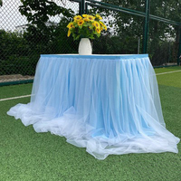 Jupe de table en tulle tutu pour tables rectangulaires et tables rondes décoration de fête d'anniversaire de mariage