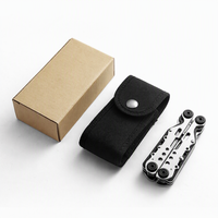 Couteau pliant en acier inoxydable brossé avec pince coupante, kit d'outils multifonctionnels, ensemble de camping portable, cadeau