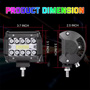 Kit de 20 projecteurs LED 3535 Spot DreamLight Chip Flash Atmosphere Raptor Warning Light de 4 pouces pour les conditions météorologiques brumeuses, poussiéreuses et pluvieuses - Product Image 3