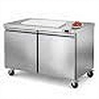 Table de préparation réfrigérée professionnelle en acier inoxydable, station de travail de stockage à froid sous comptoir pour cuisine de restaurant