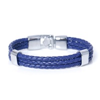 À la mode Simple multicouche tressé PU cuir cordon Bracelet hommes manchette bracelets nom personnalisé gravure cuir hommes Bracelets