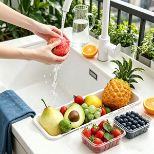 Extendable Kitchen Storage Box Square Adjustable Drawer Divider Sink Drain Tray Dishwashing Organizer - Product Image 1
