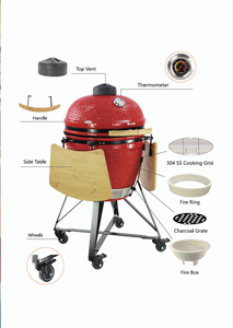 Parrilla Kamado <span class=keywords><strong>de</strong></span> Cerámica TOPQ Serie Premium <span class=keywords><strong>de</strong></span> 27 Pulgadas, Ahumador <span class=keywords><strong>de</strong></span> Carbón para Barbacoa, Jardín y Exteriores - Product Image 4