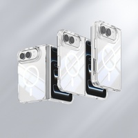 Étui de téléphone pliable transparent magnétique intégré pour iPhone Duo, anti-chute, protection transparente, personnalisable OEM