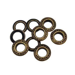 Nickel-Free ECO-Friendly Customized 15mm Logo Special Eyelet for Clothing Flat Brass Metal Grommets Eyelets