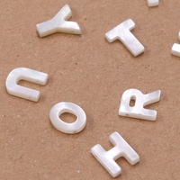 Perles de nacre naturelle, 26 initiales, en forme de lettre, de coquille, d'alphabet, pour bricolage, bijoux
