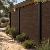 Panneau de clôture WPC extérieur gris composite pour jardin, clôture en bois-plastique pour chalet de montagne et aménagement paysager