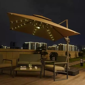 Best Price Large Outdoor Commercial Aluminum Windproof Durable Folding Arm Retractable Patio Umbrella for Hotels Restaurants - Product Image 1