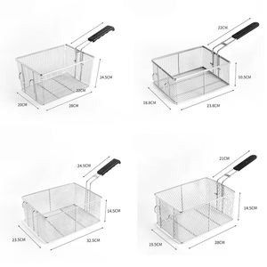 Filet de pommes de terre profond en métal direct d'usine puce de treillis métallique Mini restaurant frites servant un panier à frire en acier inoxydable - Product Image 4