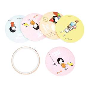 <b>Compact</b> <b>Mirror</b> Round Pocket Metal Mini Makeup <b>Mirror</b> With Cartoon Design For Travel And Daily Use - Product Image 5