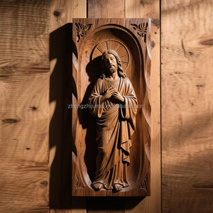 Escultura de Resina de Jesús y María, Adorno Navideño Ecológico para Colgar en la Pared, Caja de Madera para Guardar Llaves, Adorno Decorativo - Product Image 6