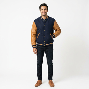 Blouson Bomber en Laine de Haute Qualité pour Homme, Logo Personnalisé, Style Urbain, Vêtement d'Hiver, Service OEM, Vente en Gros - Product Image 1