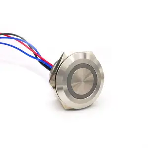 Pulsante con filo personalizzato, IP 68 impermeabile 19mm in metallo illumin Momentari Seal interruttore a pulsante