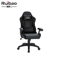 Chaise de bureau ergonomique RGB pivotante pour gaming en cuir synthétique, avec éclairage LED, réglable en hauteur, 3 positions, style racing