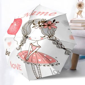 1 Parapluie Pliant Personnalisé Rose avec Nom de Fille, Sans Minimum de Commande, Cadeau de Saint-Valentin, Impression UV, Parapluie Personnalisé - Product Image 2