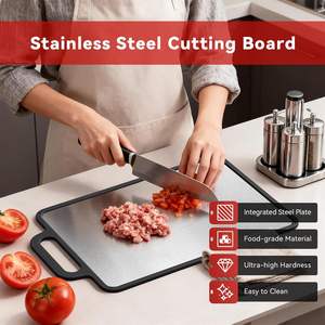 Tabla de Cortar de Acero Inoxidable 304 de Doble Cara Antideslizante para Cocina, Fácil de Limpiar - Product Image 2