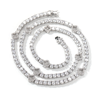 Bracelet Tennis Trèfle à Quatre Feuilles Entièrement Serties, Collier Porte-Bonheur, Bijoux de Mode pour Femmes et Hommes, Bracelets en Diamants