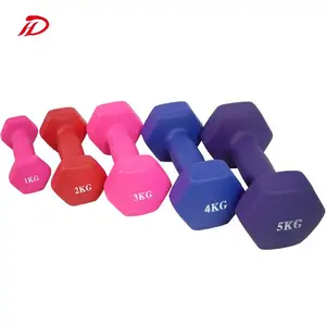 New High Quality 1kg 2kg 3kg 4kg Customized Vinyl Coated Dumbbell For Weightlifting