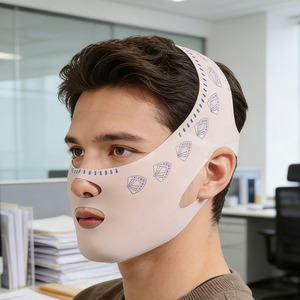 Masque facial respirant, élastique et raffermissant, masque sculptant le visage améliorant le sommeil, masque liftant, bandage en V pour les rides nasolabiales - Product Image 3