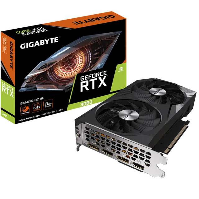 For Gigabyte Gaming Oc RTX 3060 Gaming OC 8GB New Release E-Sports Gaming Graphics Card GDDR6 Video Memory Fan Supports 4K