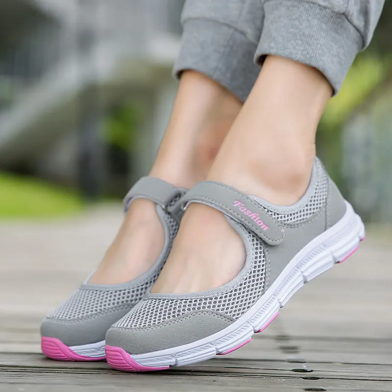 Sneakers da donna traspiranti estive scarpe Mary Jane da passeggio sane sportive Mesh Sport Running Mother Gift Light Flats 35-42 Size