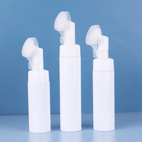 Frasco De Bomba De Espuma Bouteille Moussante De Lavage De Mousse De Nettoyage Du Visage 100ml Avec Brosse, Bouteille De Pompe À Mousse 0.8cc Avec Brosse En Silicone