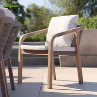Vente en gros de table en bois de teck pour hôtel chaise de tissage en corde utilisée restaurant table longue en bois de teck