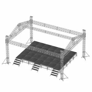 상류층 400x400mm 원형 연단 스포츠 센터 연주회 점화 트러스 8x6m 단계 트러스 알루미늄