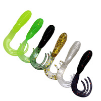 Leurre artificiel souple en PVC Little Sprite 4cm 0.7g, appât de type Minnow à queue recourbée à trois branches pour eau douce, exquis