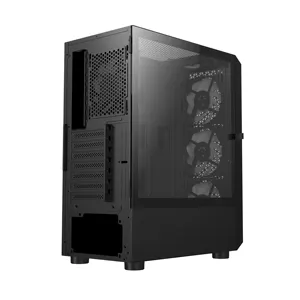 2023 New Model R21 Black Metal Computer Pc Cases Towers Double Sides Glass Gaming Case Tempered Glass And Metal Case Pc Gaming