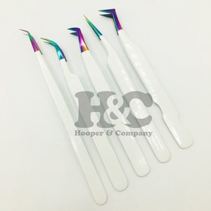 New Tweezers Diamond Dust Volume Tweezer Eyelash Extension Tweezers <b>Rainbow</b> Tip Private Logo mink Solid Sustainable Packing - Product Image 3