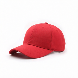 Gorra de Béisbol Roja 100% Algodón, Ajustable con Hebilla, 6 Paneles, Visera Curva, Estilo Casual Deportivo para Adultos - Product Image 1