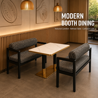Ensemble de banquettes contemporaines avec table en pierre pour restaurant, ensemble de banquettes pour café et hôtel