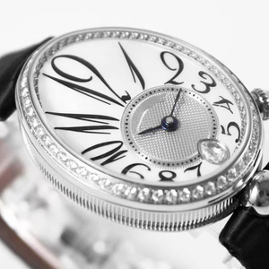 Montre automatique mécanique de luxe en édition limitée, boîtier ovale en acier argenté, cadran blanc, lunette sertie de diamants, montre de précision pour femmes Elite - Product Image 2
