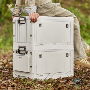 Yachuangxin Foldable Plastic <b>Storage</b> <b>Box</b> Rectangle Outdoor Portable Organizing Bin for <b>Camping</b> and Car Use - Product Image 1