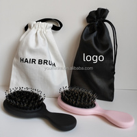 Brosse démêlante et coiffante en nylon et poils de sanglier pour extensions capillaires / Peigne antistatique pour perruques sèches pour femmes