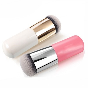 Superventas de alta calidad, 10 colores, mango de plástico único, Kabuki, brocha de maquillaje cosmética profesional, brocha para base facial - Product Image 1