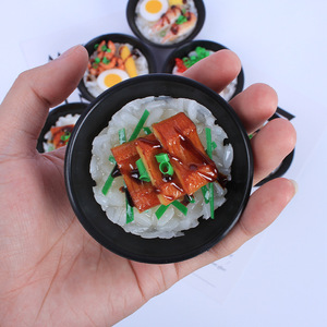 Porte-clés bibimbap coréen réaliste de grande taille, décoration de stand de marché nocturne, breloque de sac - Product Image 3
