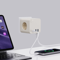 Prise électrique 3 prises de haute qualité avec interrupteur principal multiprise standard ue avec 2 ports USB 2 type-c prise avec prise KC